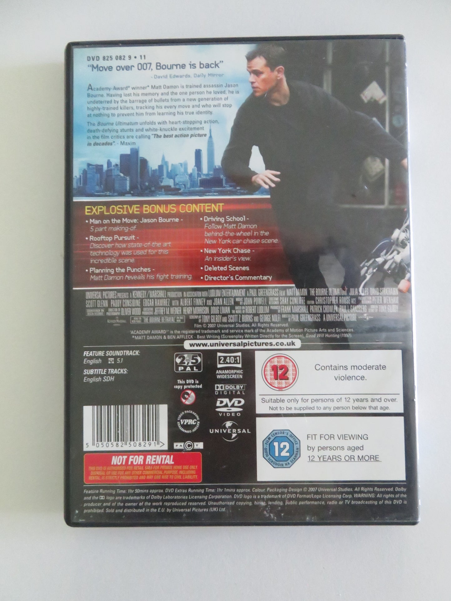 The Bourne Ultimatum (DVD) Matt Damon Julia Stiles 2007 Region 2, 5