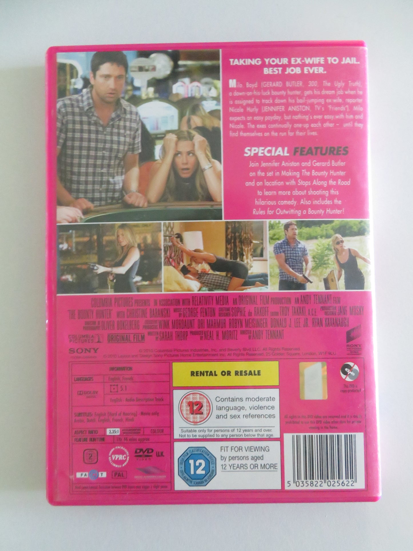 The Bounty Hunter - B (DVD) Jennifer Aniston Gerard Butler 2010 Region 2