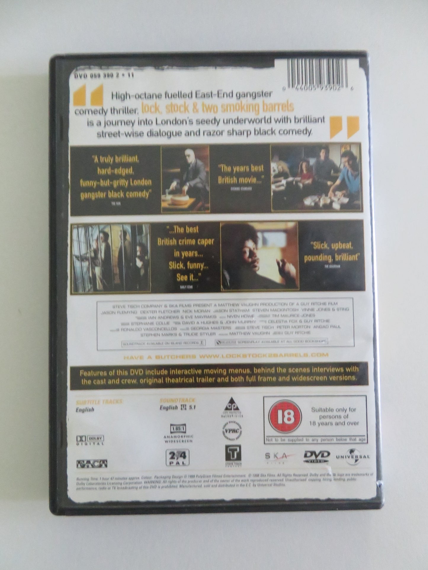 Lock, Stock and Two Smoking Barrels (DVD) Jason Statham 1998 Region 2, 4