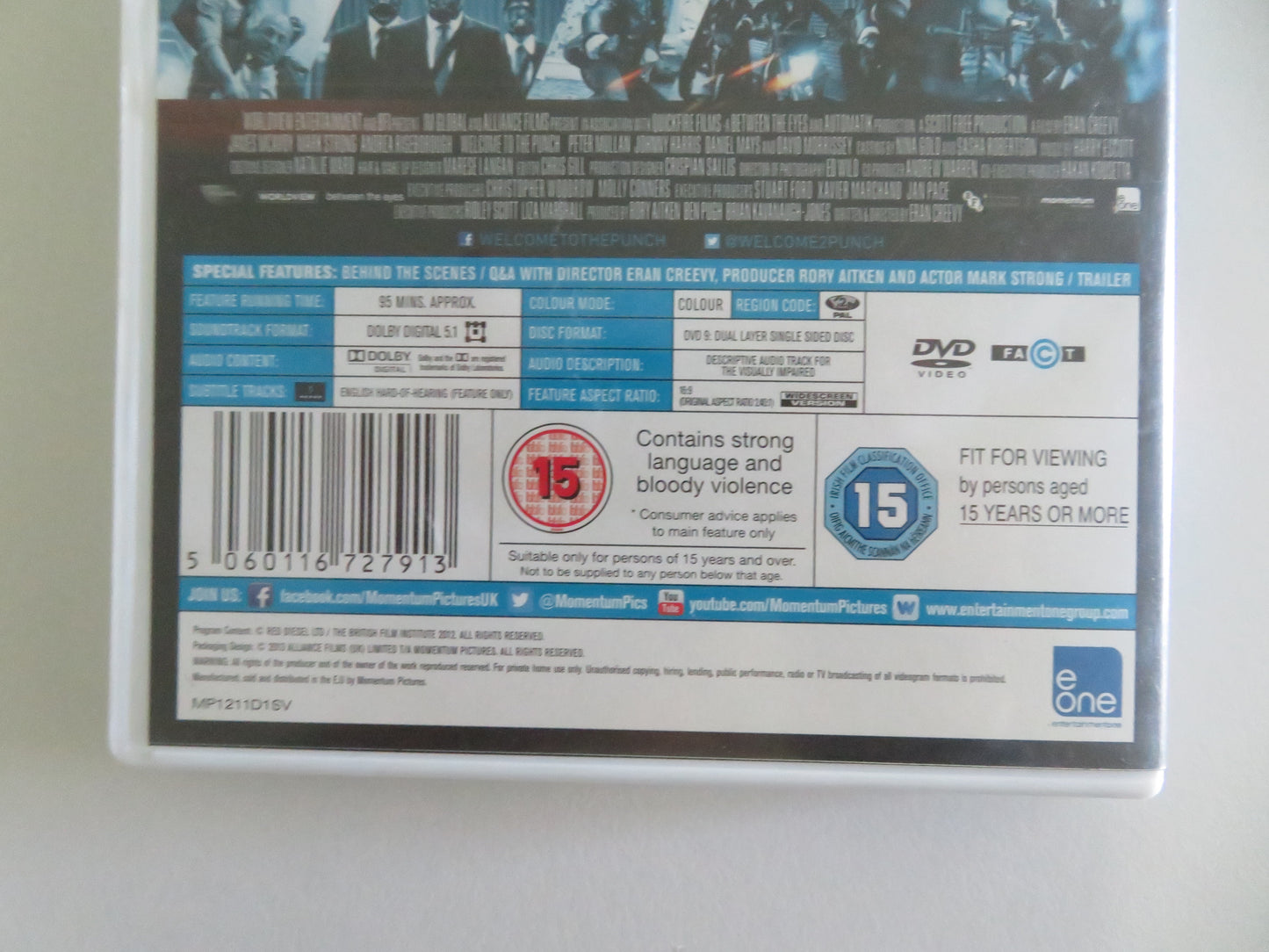 Welcome to the Punch (DVD) James McAvoy Mark Strong 2013 Region 2