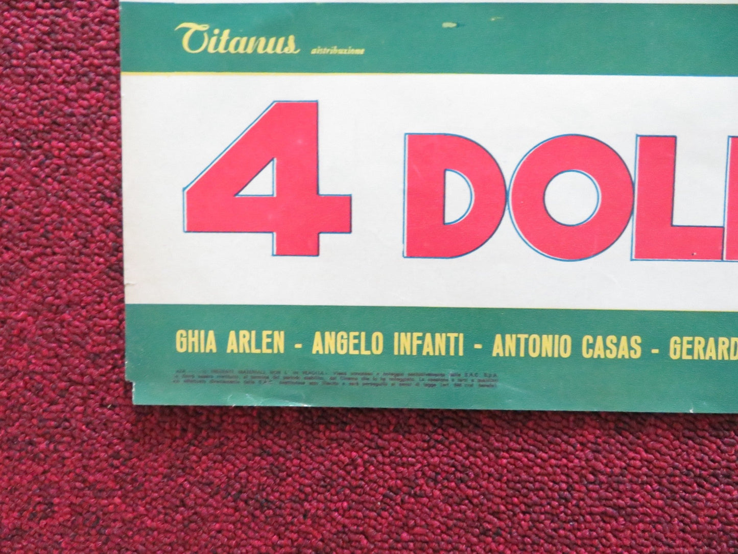 4 DOLLARS OF REVENGE - A ITALIAN FOTOBUSTA POSTER ROBERT WOODS DANA GHIA 1966 Rendezvous Cinema Movie posters