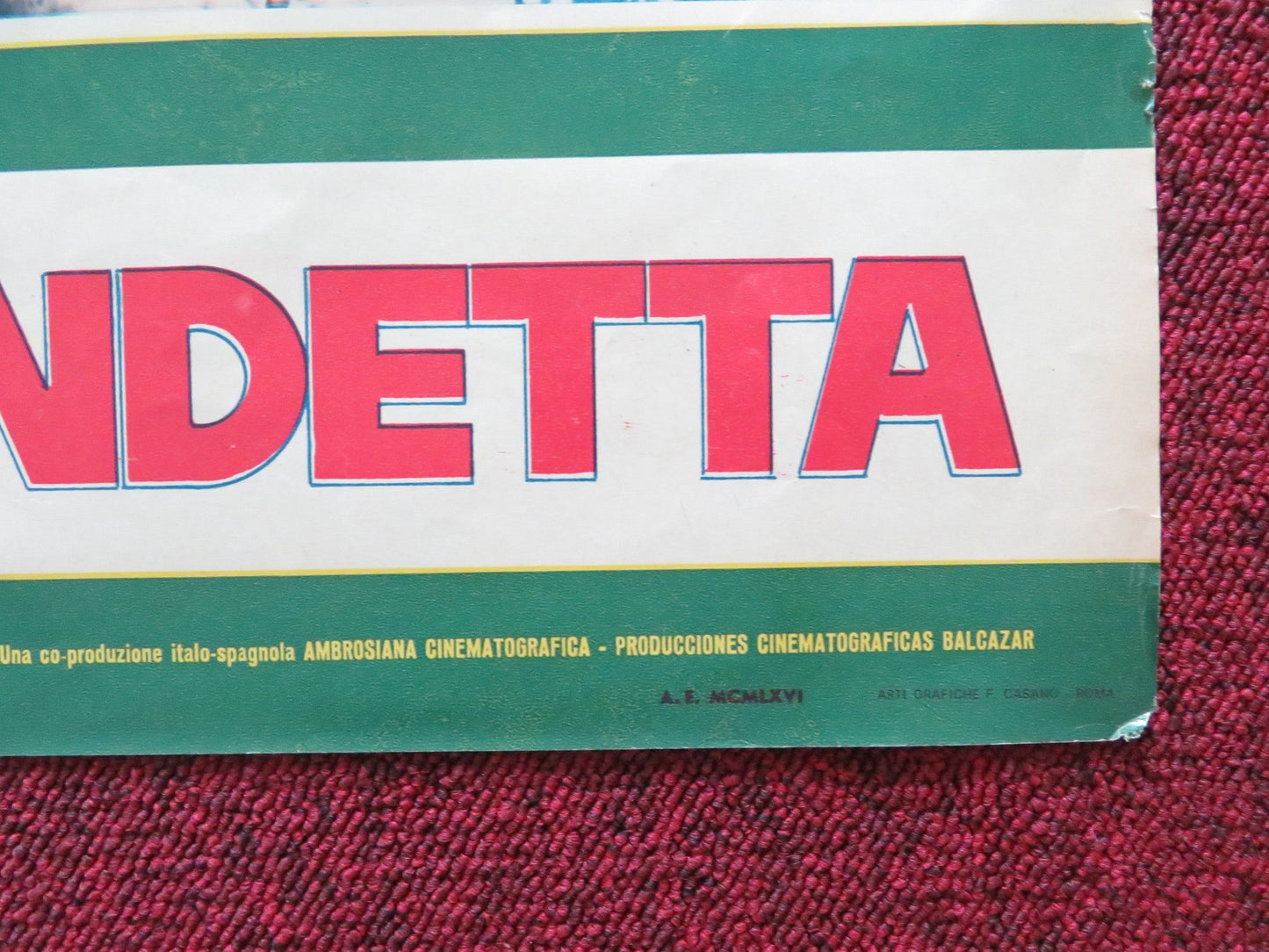 4 DOLLARS OF REVENGE - A ITALIAN FOTOBUSTA POSTER ROBERT WOODS DANA GHIA 1966 Rendezvous Cinema Movie posters