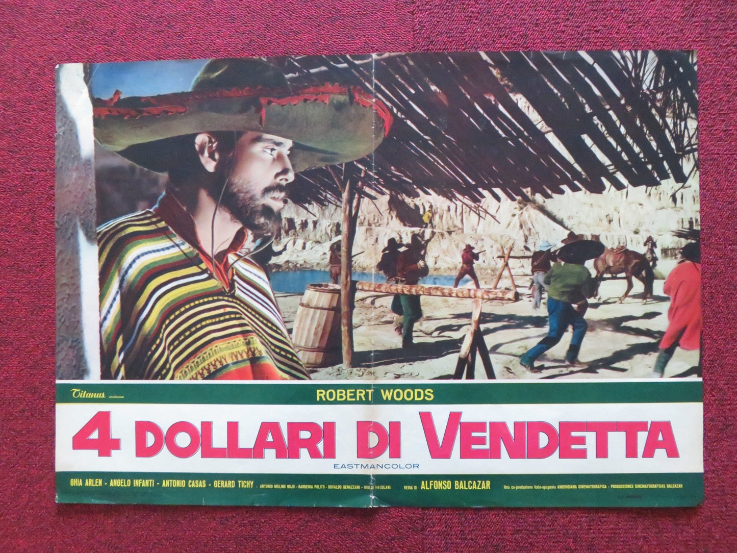 4 DOLLARS OF REVENGE - C ITALIAN FOTOBUSTA POSTER ROBERT WOODS DANA GHIA 1966 Rendezvous Cinema Movie posters
