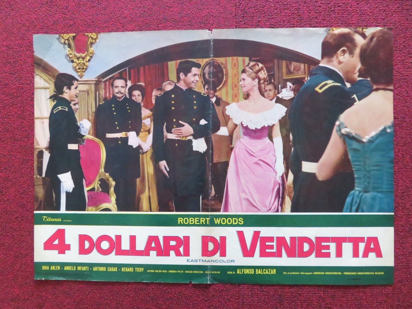 4 DOLLARS OF REVENGE - D ITALIAN FOTOBUSTA POSTER ROBERT WOODS DANA GHIA 1966 Rendezvous Cinema Movie posters