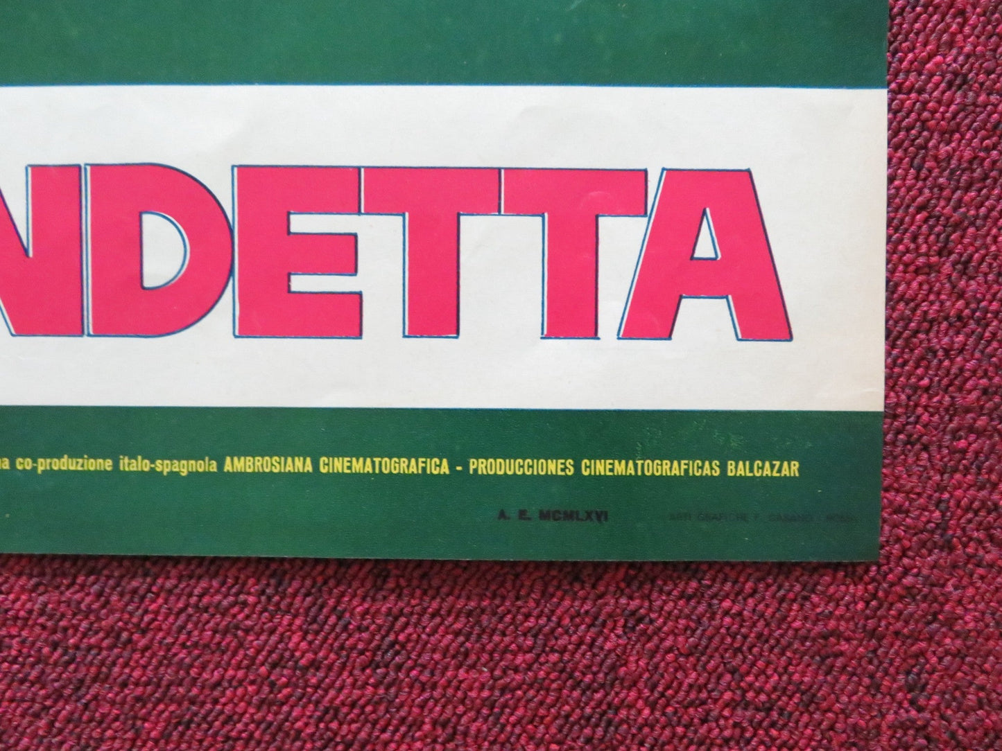 4 DOLLARS OF REVENGE - D ITALIAN FOTOBUSTA POSTER ROBERT WOODS DANA GHIA 1966 Rendezvous Cinema Movie posters