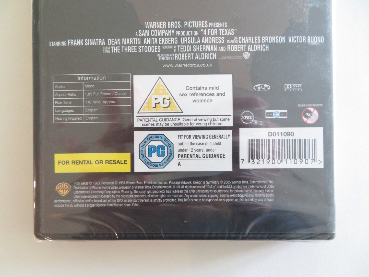 4 FOR TEXAS (DVD) FRANK SINATRA DEAN MARTIN 1963 REGION 2 Rendezvous Cinema Movie posters