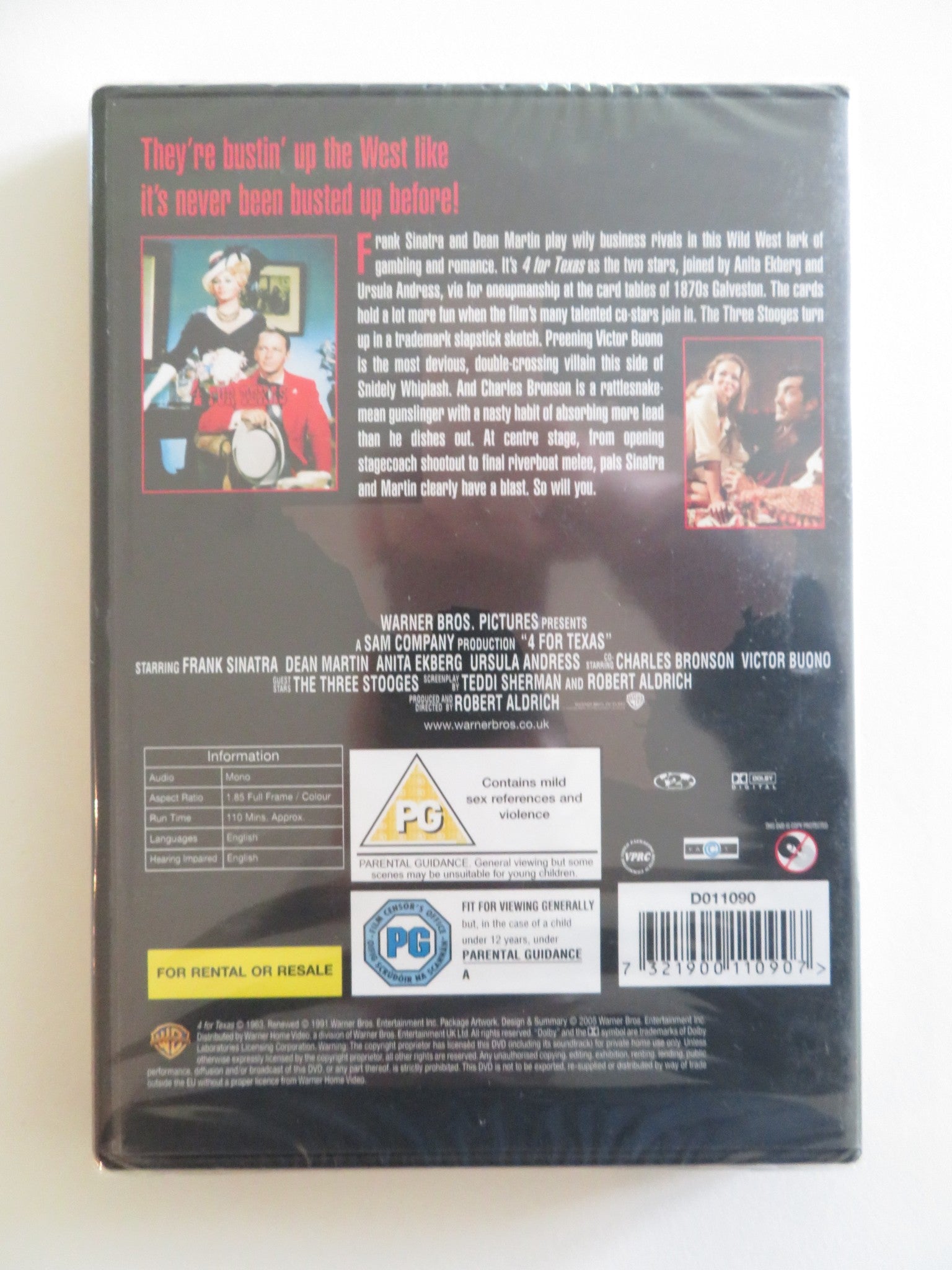 4 FOR TEXAS (DVD) FRANK SINATRA DEAN MARTIN 1963 REGION 2 Rendezvous Cinema Movie posters