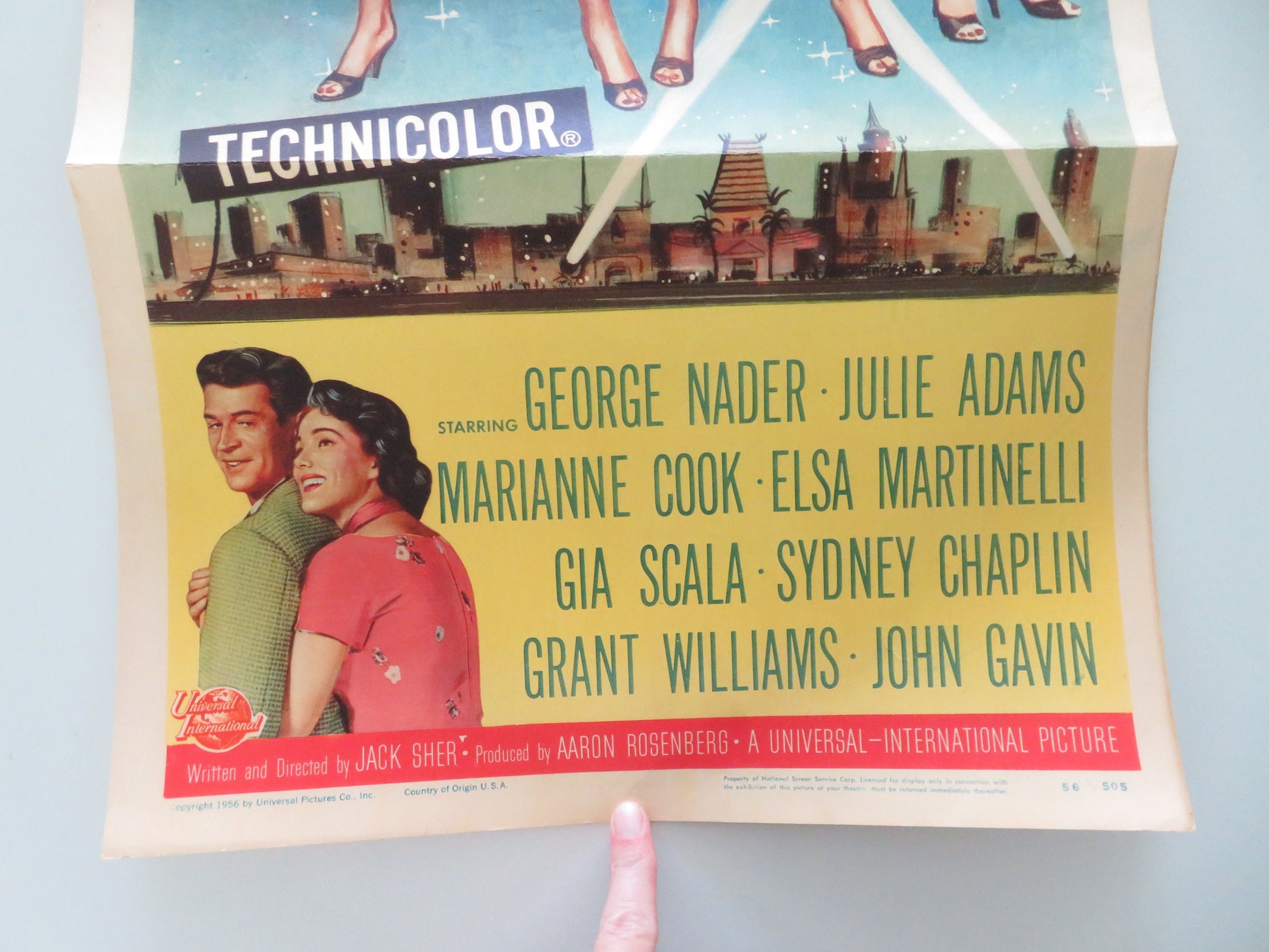 4 Girls in Town US Insert Poster George Nader Julie Adams 1956 Movie posters