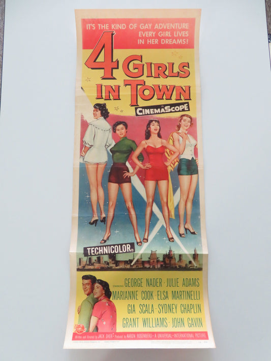 4 Girls in Town US Insert Poster George Nader Julie Adams 1956 Movie posters