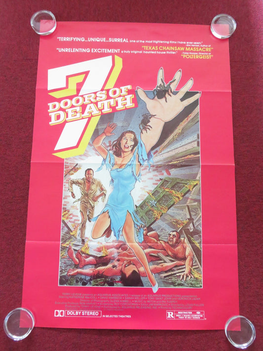 7 DOORS OF DEATH US TRI FOLDED ONE SHEET ROLLED POSTER CATRIONA MACCOLL 1983 Movie posters