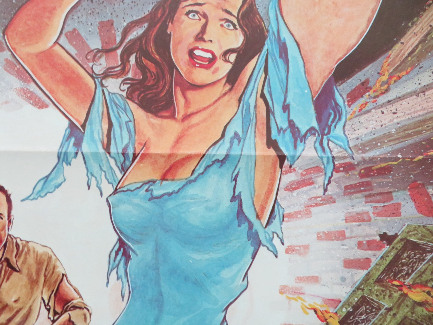 7 DOORS OF DEATH US TRI FOLDED ONE SHEET ROLLED POSTER CATRIONA MACCOLL 1983 Movie posters