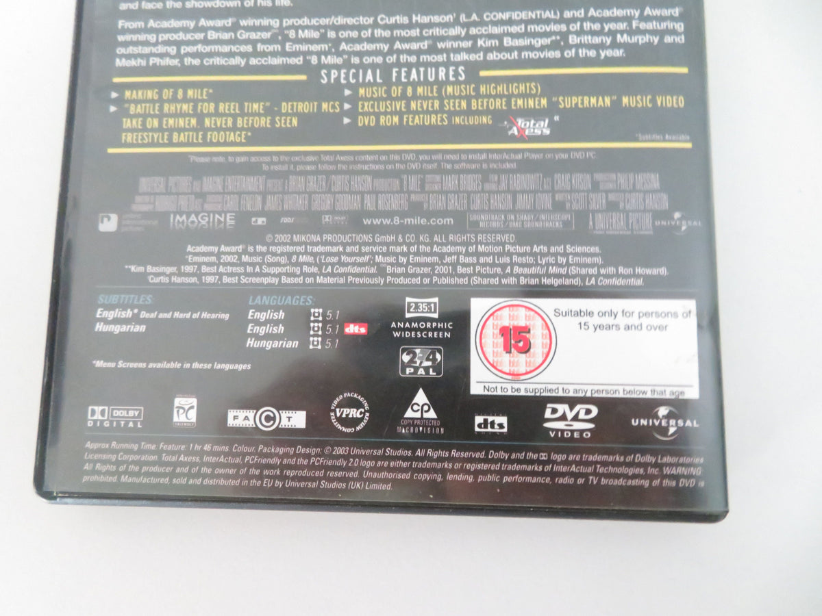 8 Mile - C (DVD) Eminem Brittany Murphy Kim Basinger 2002 Region 2,4 Movie posters