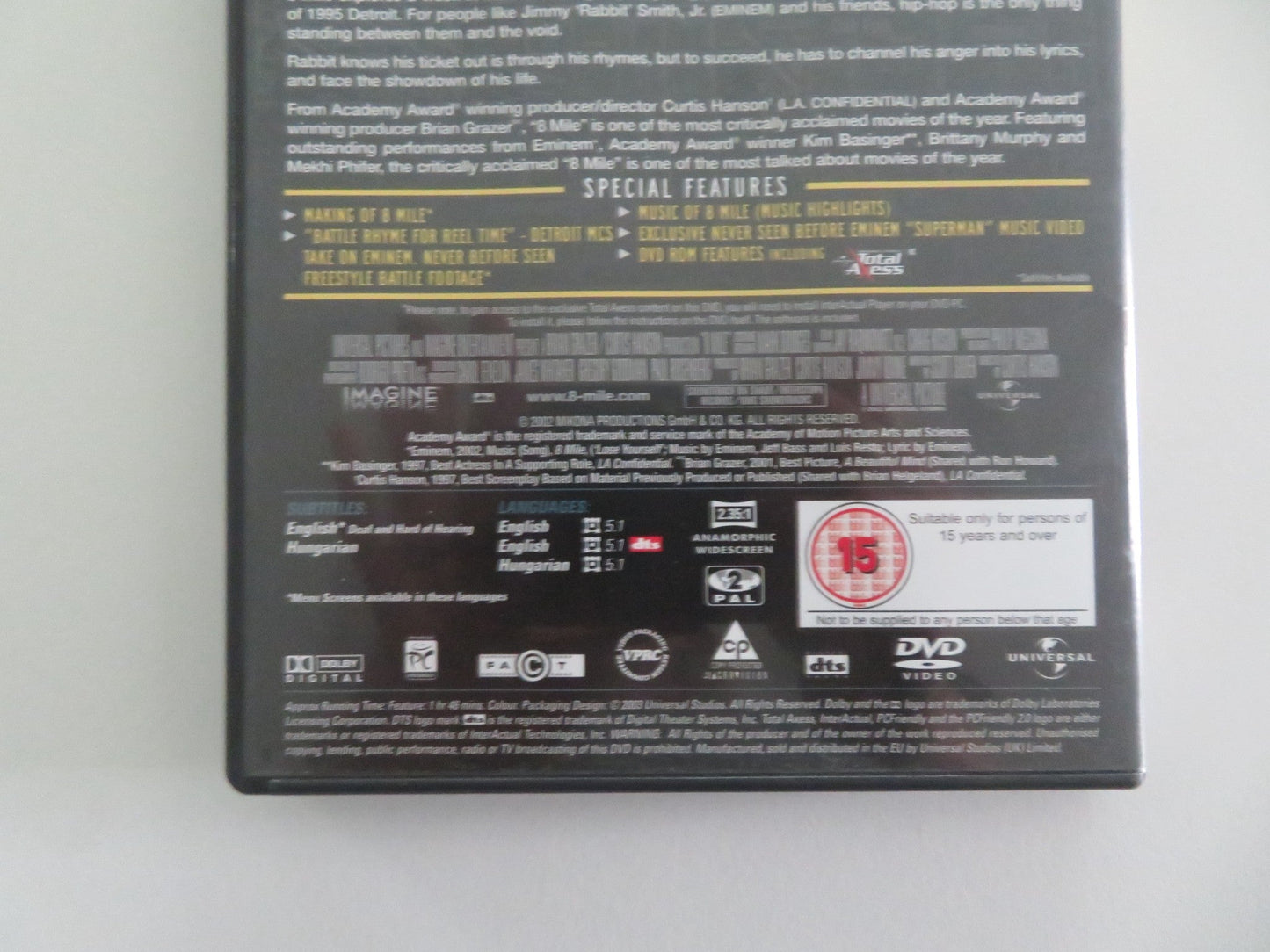 8 MILE (DVD) EMINEM KIM BASINGER 2002 REGION 2 Movie posters