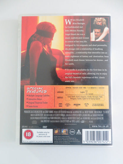 9 1/2 weeks (DVD) Mickey Rourke Kim Basinger 1986 Region 2 Movie posters