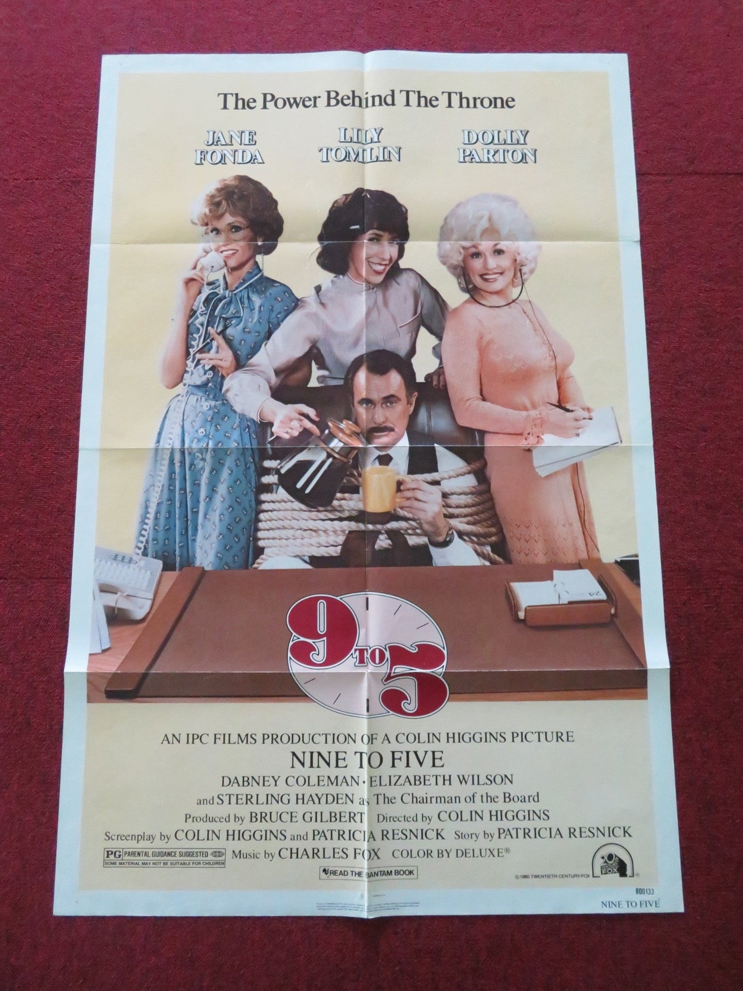 9 TO 5 FOLDED US ONE SHEET POSTER DOLLY PARTON JANE FONDA LILY TOMLIN 1980 Movie posters