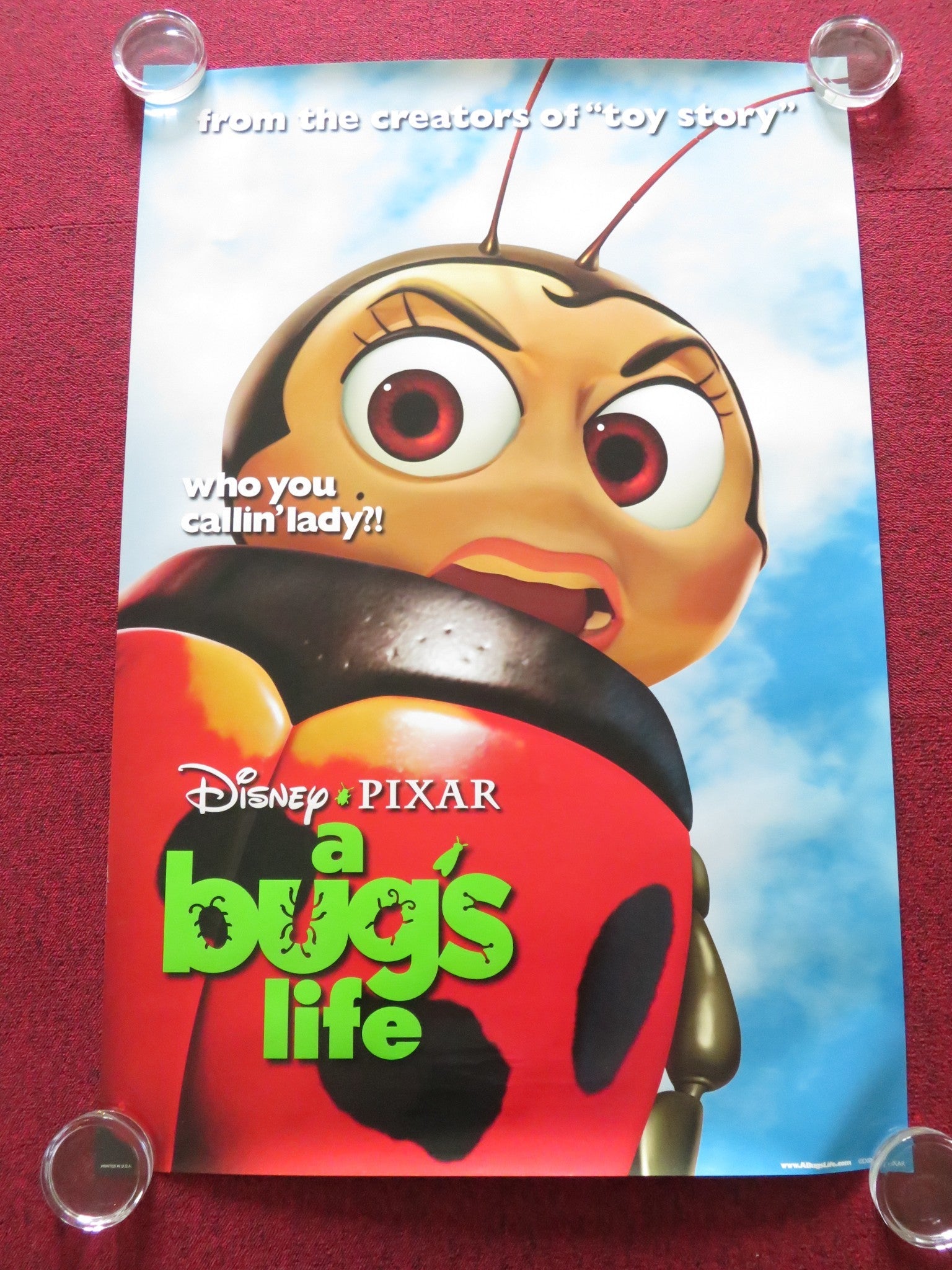 A BUGS LIFE - B US ONE SHEET ROLLED POSTER DAVE FOLEY KEVIN SPACEY 1998 Rendezvous Cinema Movie posters