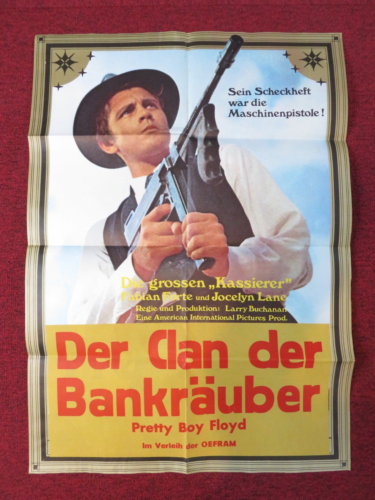 A BULLET FOR PRETTY BOY GERMAN A1 POSTER FOLDED FABIAN FORTE JOCELYN LANE 1970 Rendezvous Cinema Movie posters