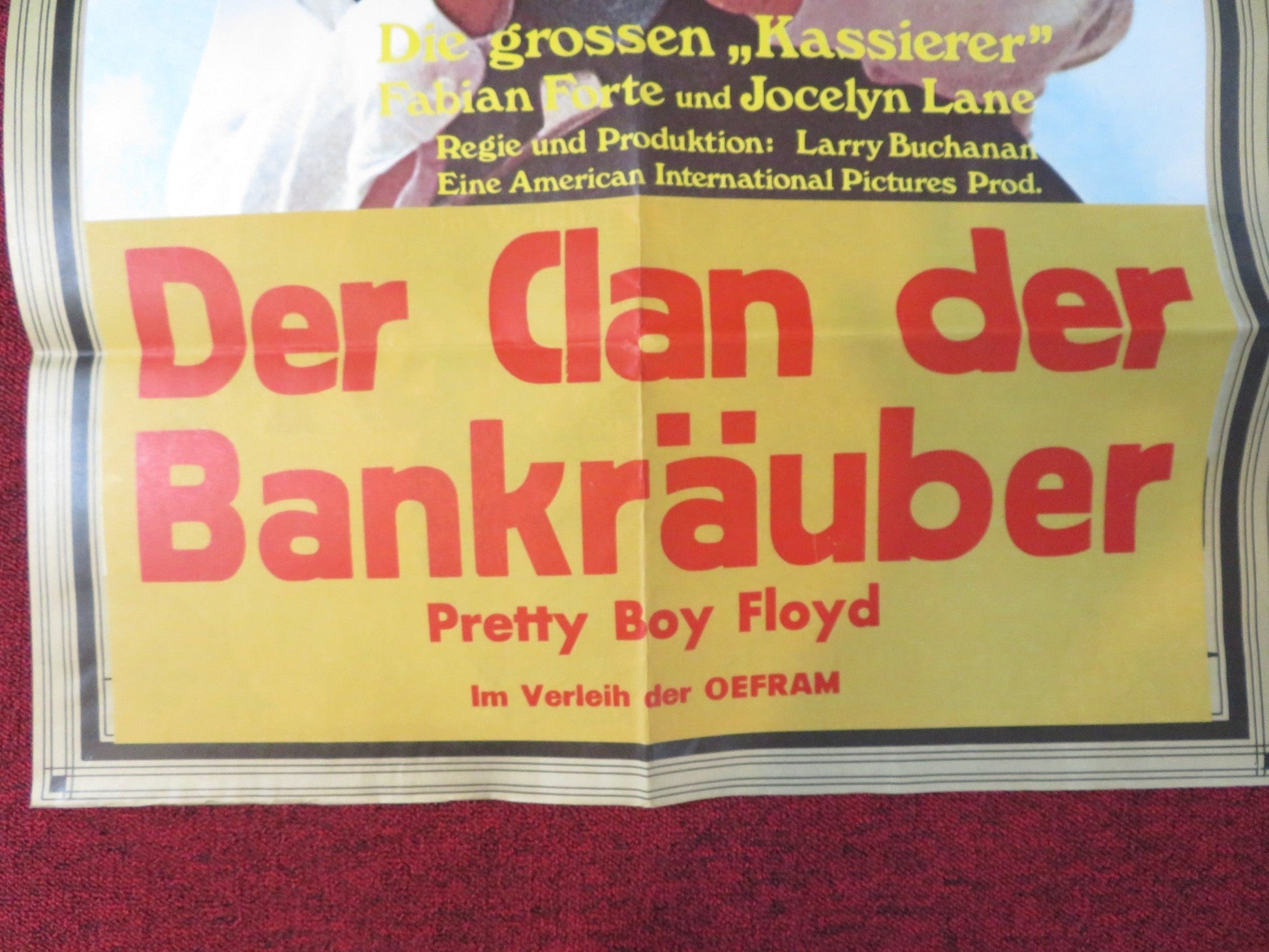 A BULLET FOR PRETTY BOY GERMAN A1 POSTER FOLDED FABIAN FORTE JOCELYN LANE 1970 Rendezvous Cinema Movie posters