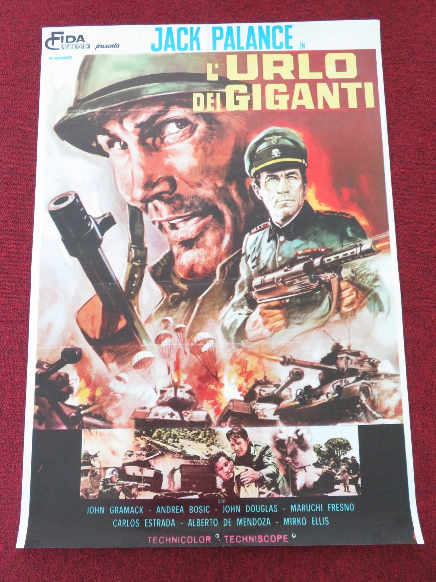 A BULLET FOR ROMMEL ITALIAN FOGLIO POSTER JACK PALANCE ANDREA BOSIC 1969 Movie posters