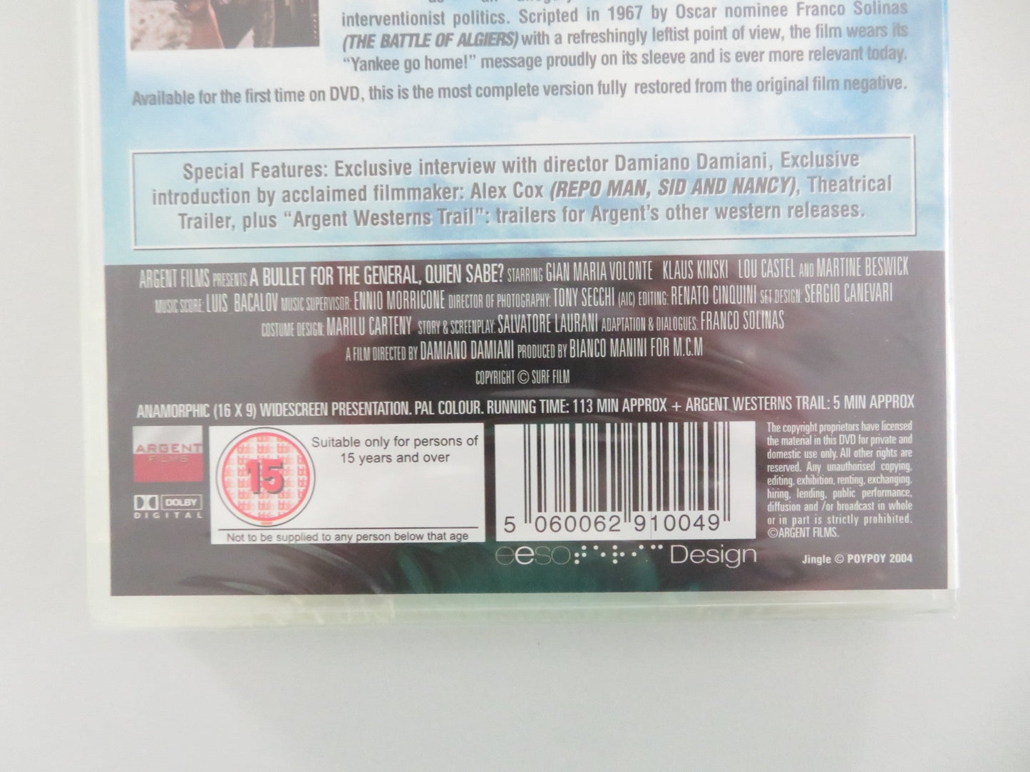 A BULLET FOR THE GENERAL (DVD) KLAUS KINSKI GIAN MARIA VOLONTE 1967 REGION 2 Movie posters