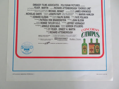 A CHORUS LINE ITALIAN LOCANDINA POSTER MICHAEL DOUGLAS YAMIL BORGES 1985 Movie posters