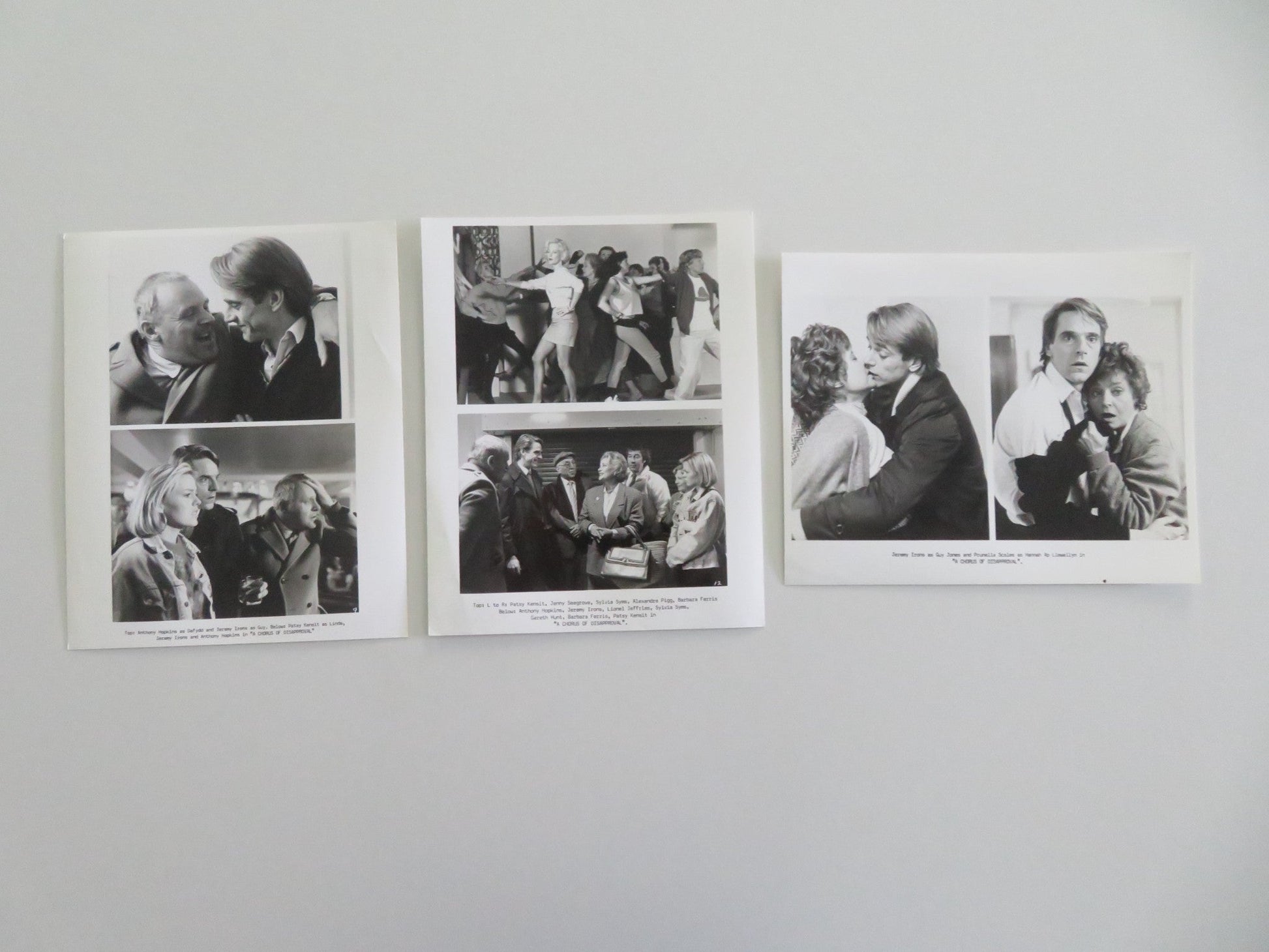 A CHORUS OF DISAPPROVAL MOVIE STILL PHOTO LOT OF 3 JEREMY IRONS A. HOPKINS 1989 Movie posters