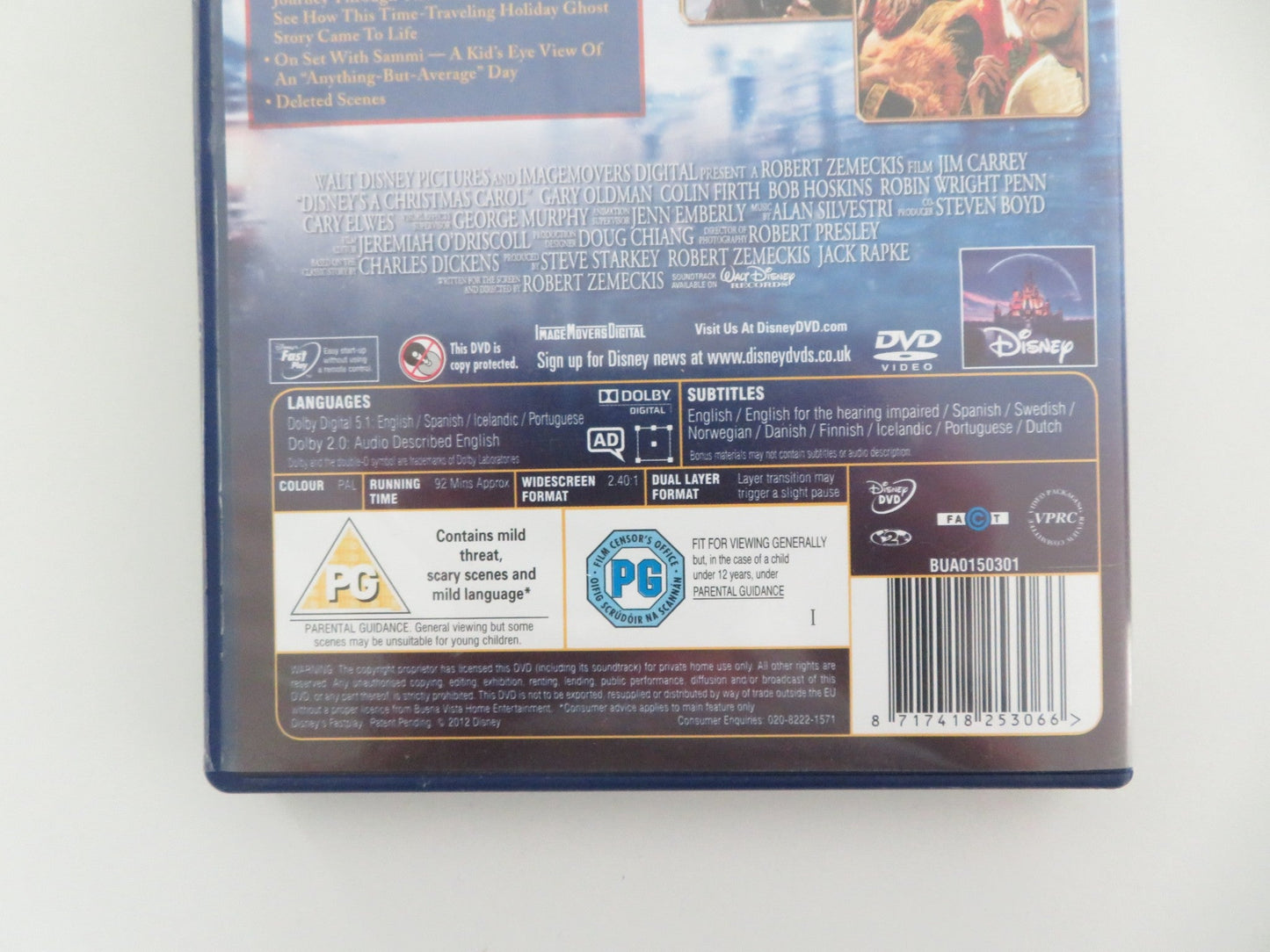A CHRISTMAS CAROL (DVD) DISNEY JIM CARREY GARY OLDMAN 2009 REGION 2 Movie posters