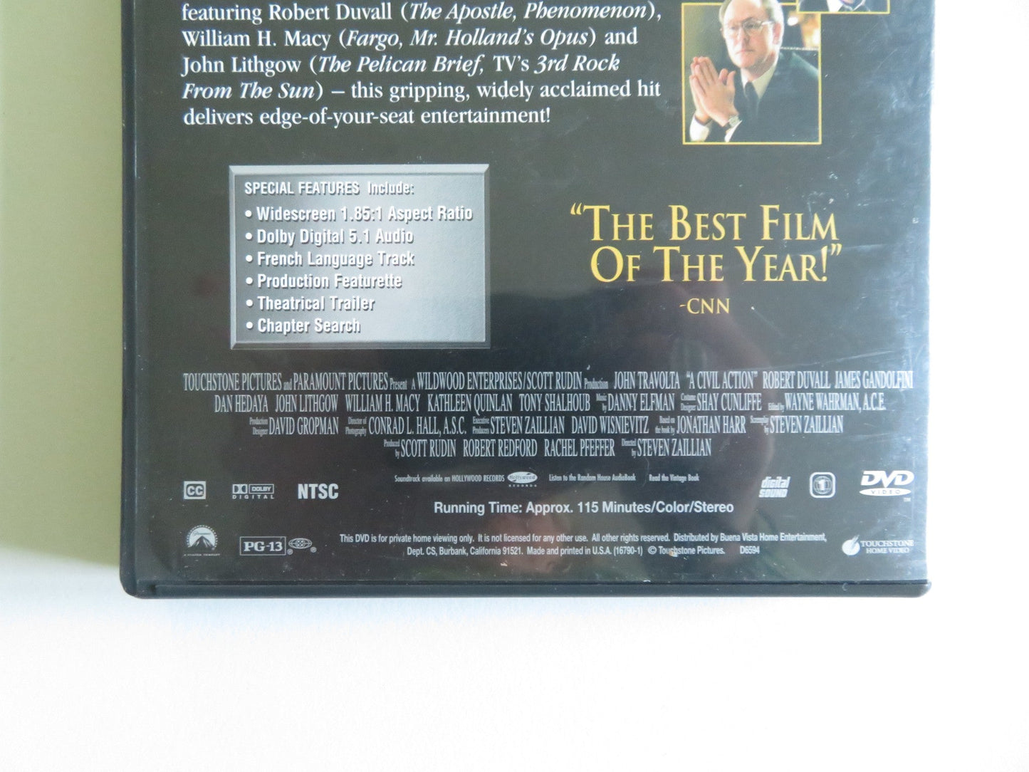 A CIVIL ACTION (DVD) JOHN TRAVOLTA ROBERT DUVALL 1998 REGION 1 - Rendezvous Cinema