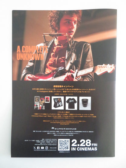 A COMPLETE UNKNOWN - C JAPANESE CHIRASHI (B5) POSTER TIMOTHEE CHALAMET 2024 Movie posters