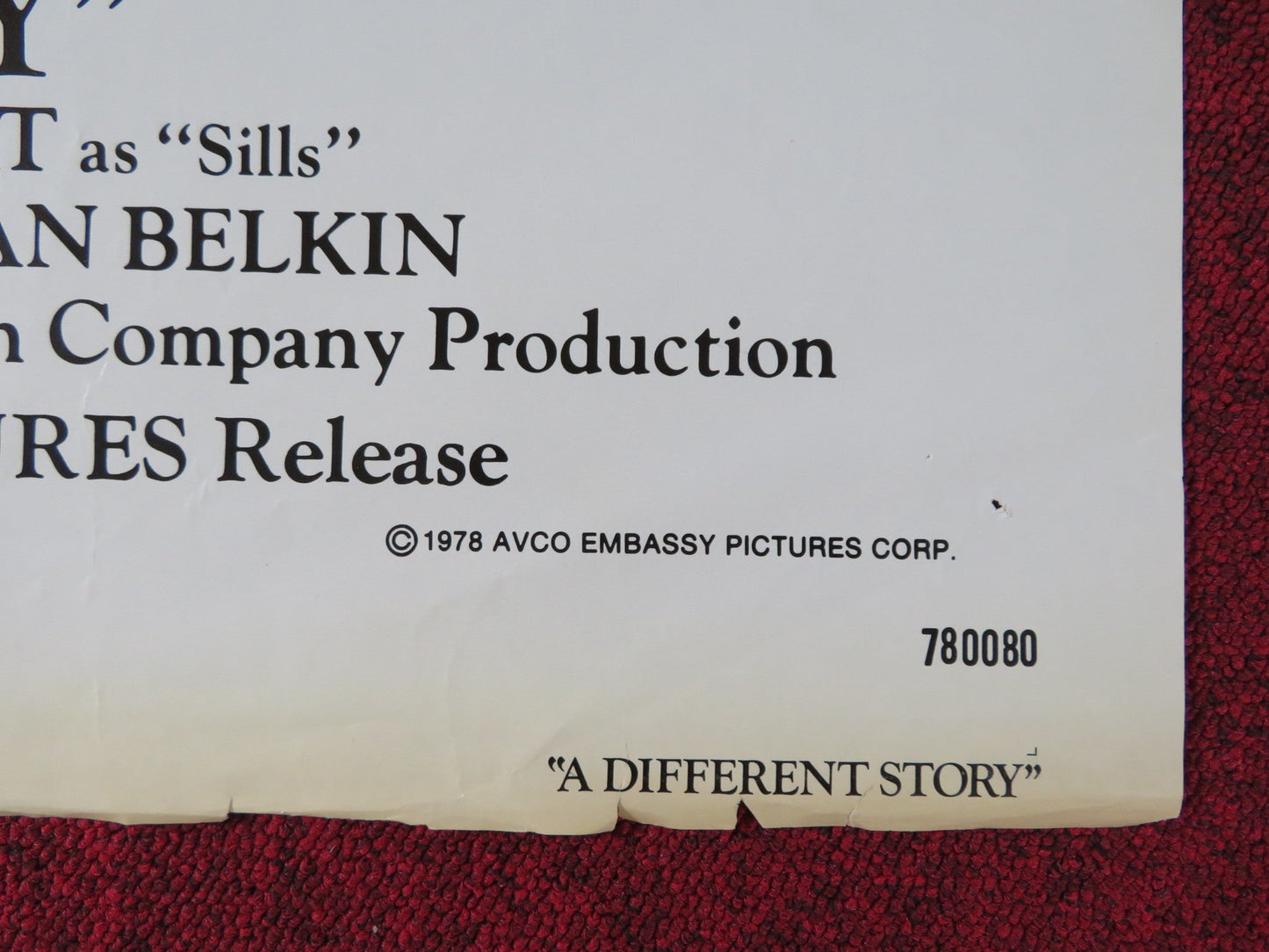 A DIFFERENT STORY FOLDED US ONE SHEET POSTER PERRY KING MEG FOSTER 1978 - Rendezvous Cinema