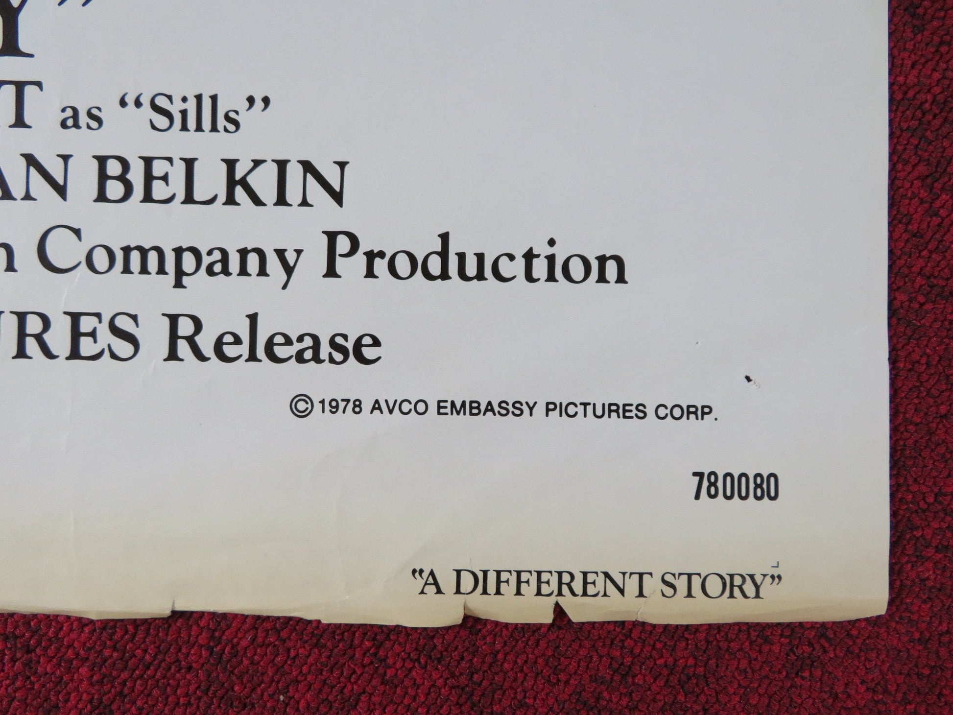 A DIFFERENT STORY FOLDED US ONE SHEET POSTER PERRY KING MEG FOSTER 1978 - Rendezvous Cinema