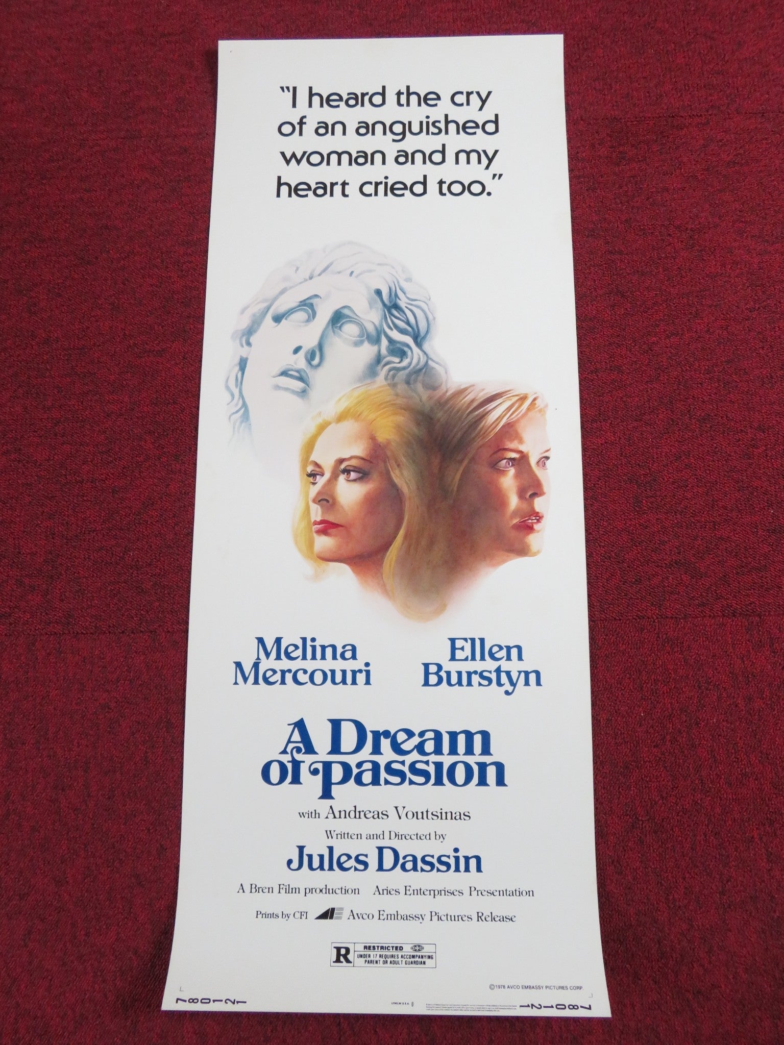 A DREAM OF PASSION US INSERT POSTER MELINA MERCOURI ELLEN BURSTYN 1978 - Rendezvous Cinema
