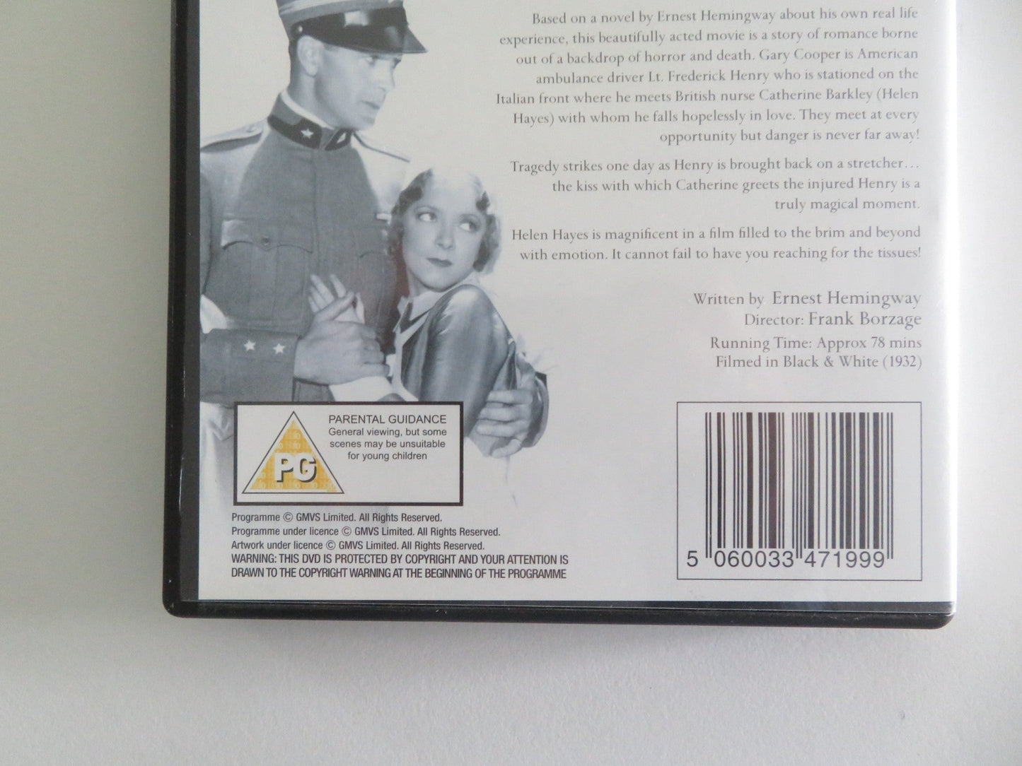 A Farewell to Arms (DVD) Gary Cooper Helen Hayes 1932 Region 2 Movie posters