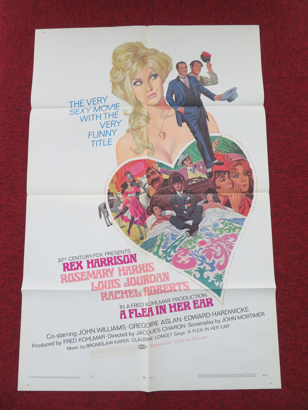A Flea in Her Ear Folded US One Sheet Poster Rex Harrison Harris 1968 Movie posters