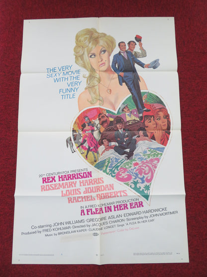 A Flea in Her Ear Folded US One Sheet Poster Rex Harrison Harris 1968 Movie posters