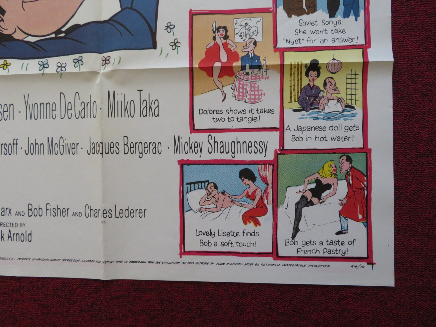 A GLOBAL AFFAIR FOLDED US ONE SHEET POSTER BOB HOPE MICHELE MERCIER 1964 - Rendezvous Cinema