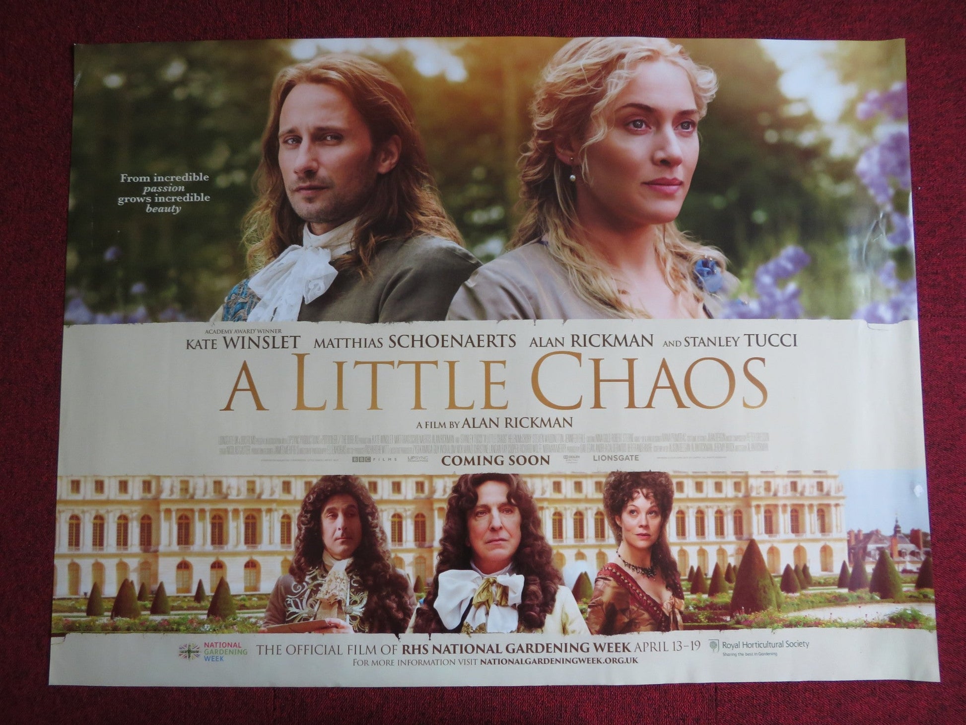 A LITTLE CHAOS UK QUAD (30"x 40") ROLLED POSTER KATE WINSLET ALAN RICKMAN 2014 - Rendezvous Cinema