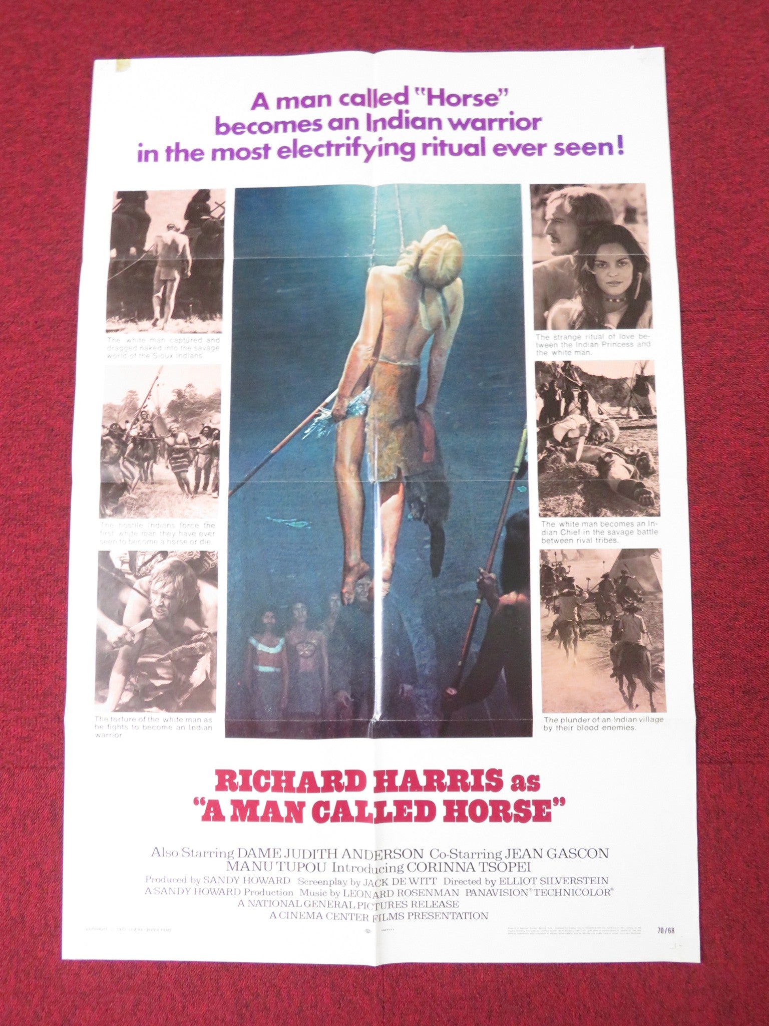 A MAN CALLED HORSE FOLDED US ONE SHEET POSTER RICHARD HARRIS J. ANDERSON 1970 - Rendezvous Cinema