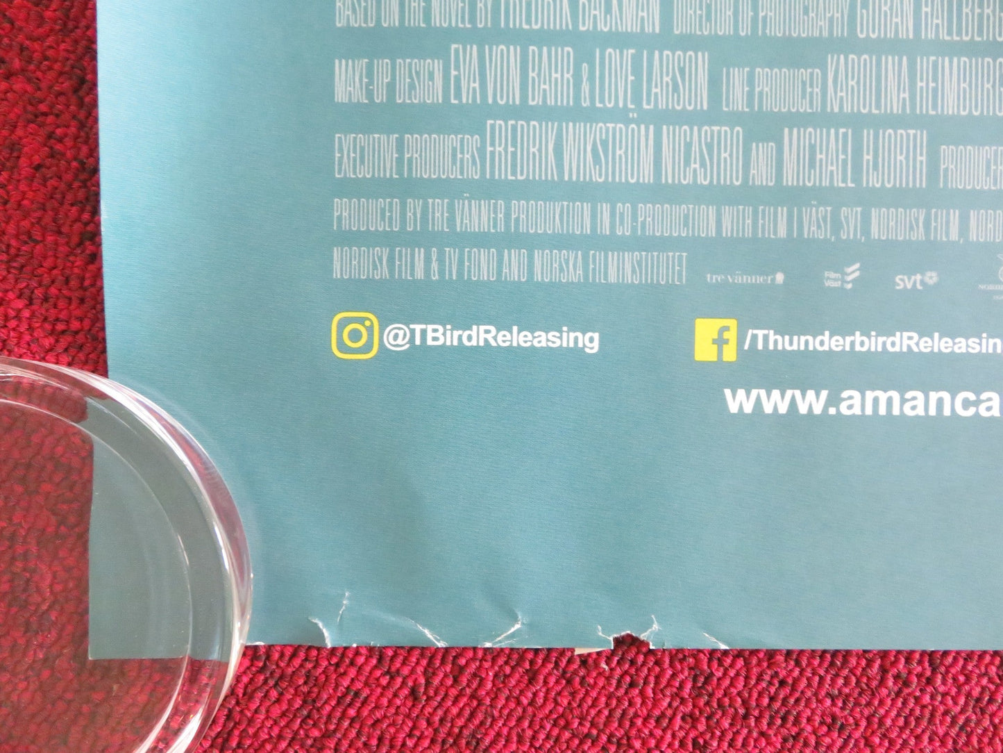 A MAN CALLED OVE UK QUAD ROLLED POSTER ROLF LASSGARD BAHAR PARS 2015 Movie posters