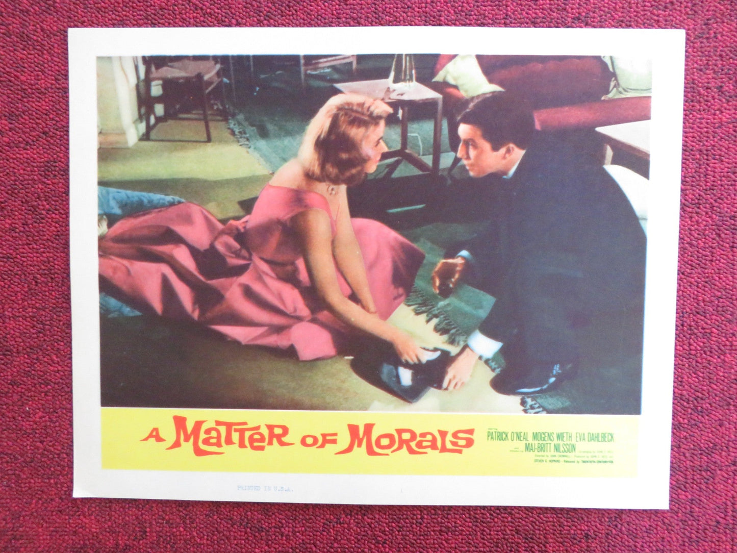A MATTER OF MORALS US LOBBY CARD FULL SET PATRICK O'NEAL MOGENS WIETH 1960 Rendezvous Cinema Movie posters