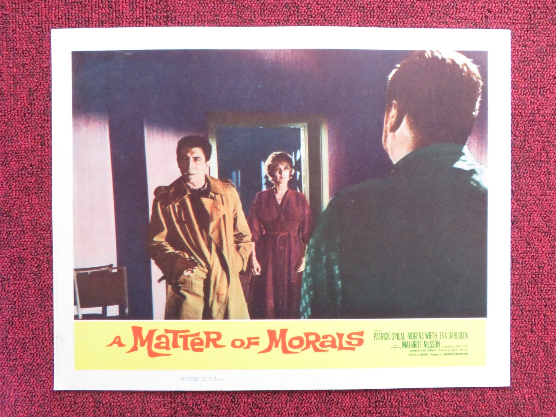 A MATTER OF MORALS US LOBBY CARD FULL SET PATRICK O'NEAL MOGENS WIETH 1960 Rendezvous Cinema Movie posters