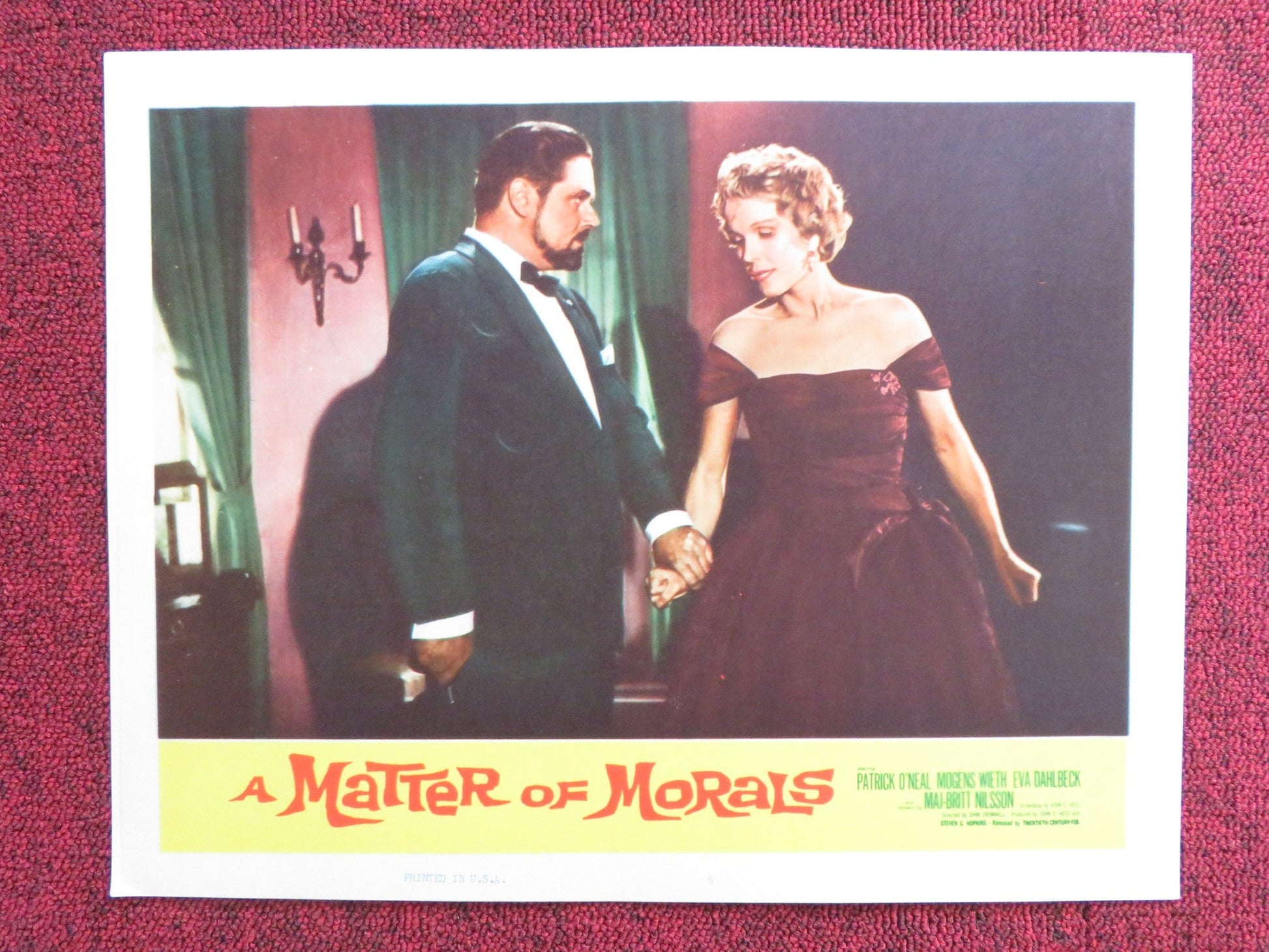 A MATTER OF MORALS US LOBBY CARD FULL SET PATRICK O'NEAL MOGENS WIETH 1960 Rendezvous Cinema Movie posters