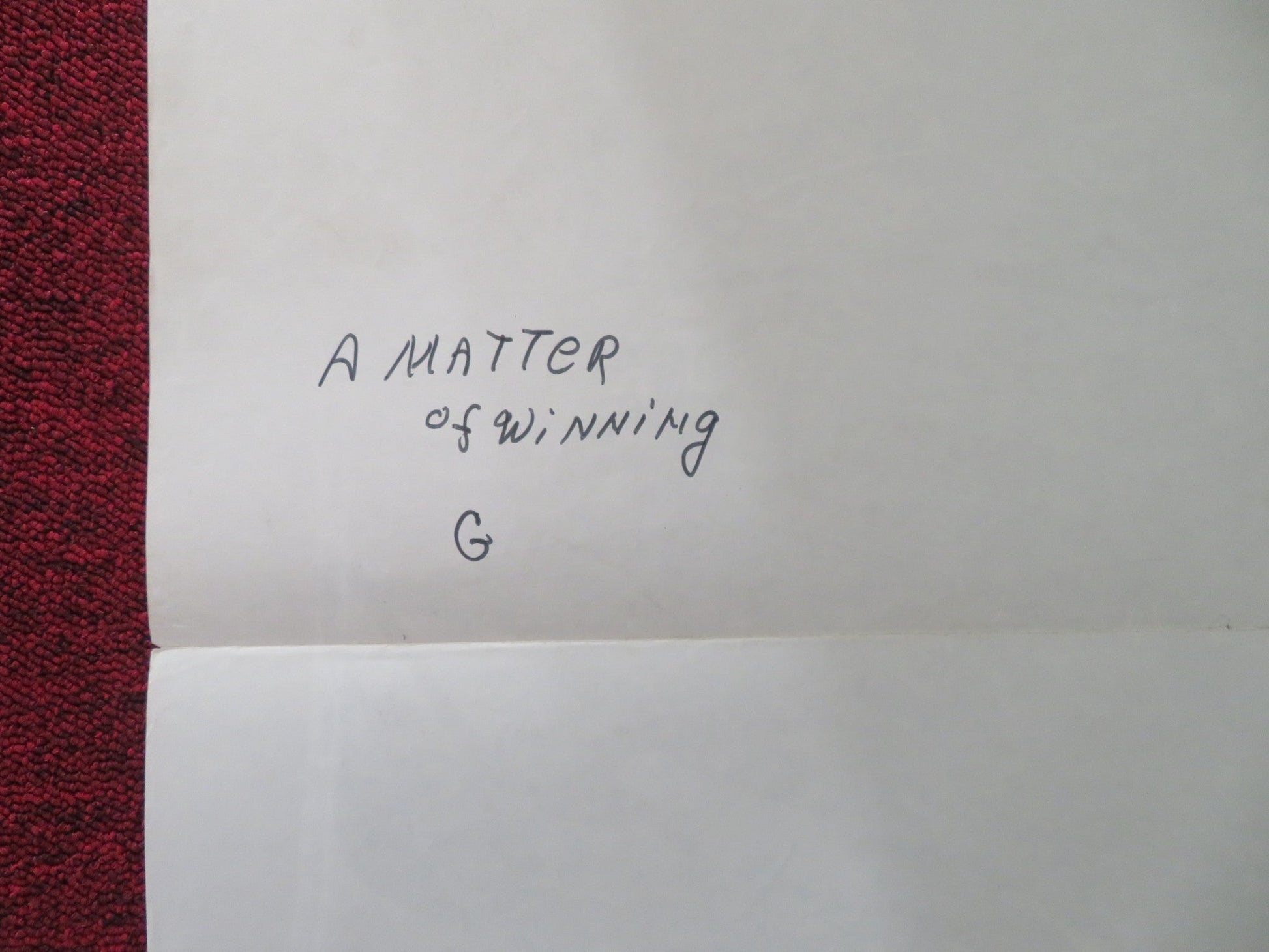 A MATTER OF WINNING FOLDED US ONE SHEET POSTER GORDON SHAFER PAMELA WHITNEY 1973 Movie posters