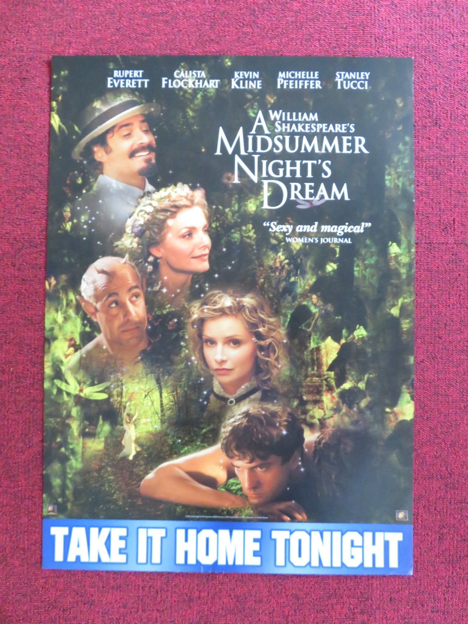 A MIDSUMMER NIGHT'S DREAM VHS VIDEO POSTER RUPERT EVERETT MICHELLE PFEIFFER 1999 Rendezvous Cinema Movie posters
