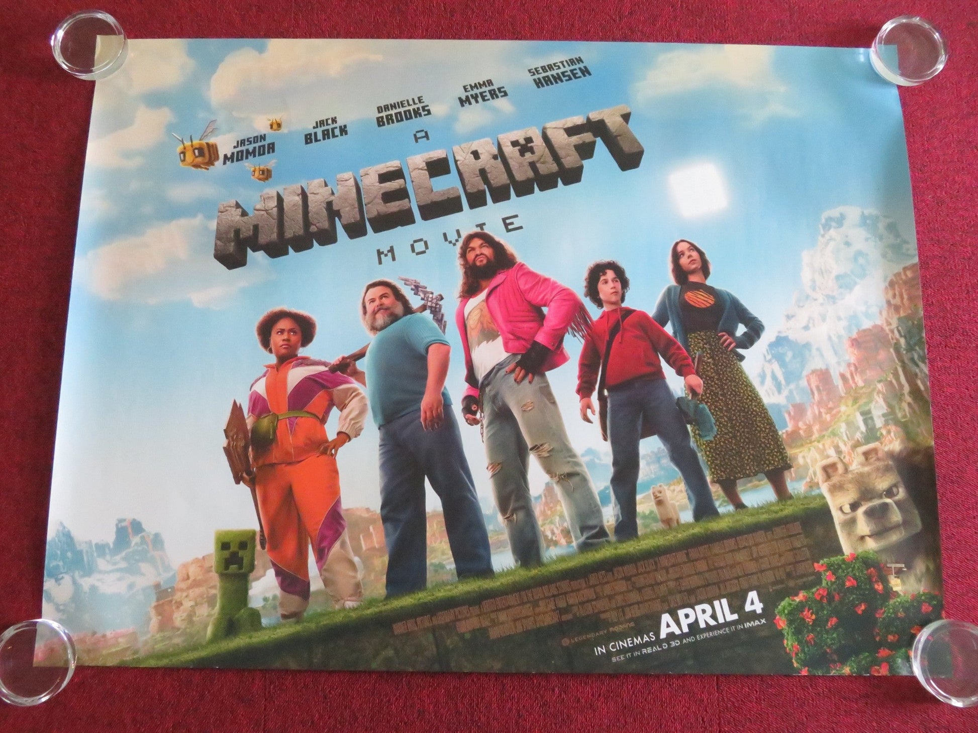 A MINECRAFT MOVIE UK QUAD ROLLED POSTER JACK BLACK JASON MOMOA 2025 Movie posters