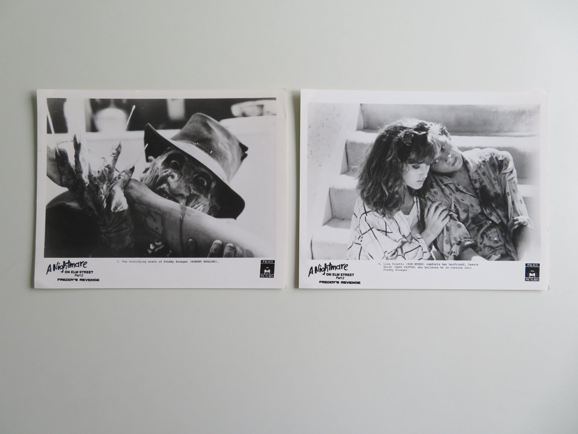 A NIGHTMARE ON ELM STREET 2 MOVIE STILL PHOTO LOT OF 2 ROBERT ENGLUND 1985 Movie posters