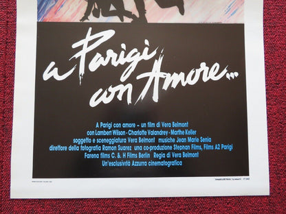 A PARIGI CON AMORE / red kiss ITALIAN LOCANDINA (27.5"x13") POSTER 1988 - Rendezvous Cinema