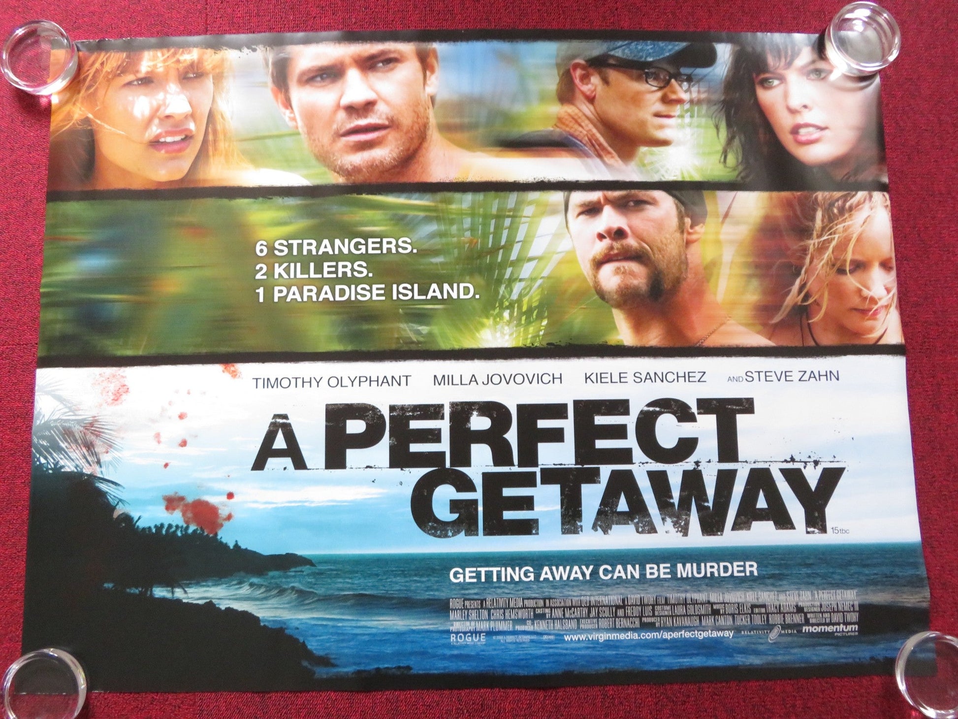 A PERFECT GETAWAY UK QUAD ROLLED POSTER TIMOTHY OLYPHANT STEVE ZAHN 2009 Rendezvous Cinema Movie posters