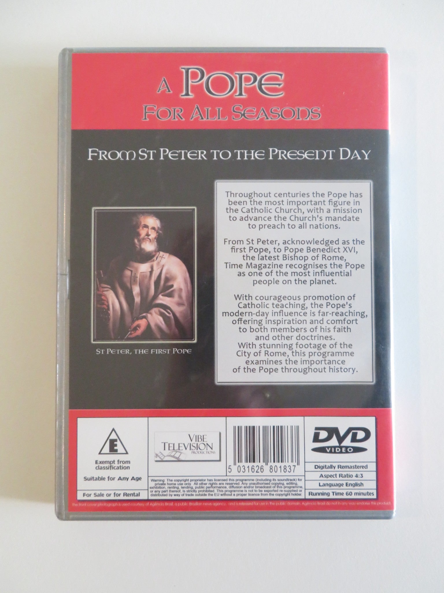 A POPE FOR ALL SEASONS (DVD) 2004 REGION 2 Rendezvous Cinema Movie posters