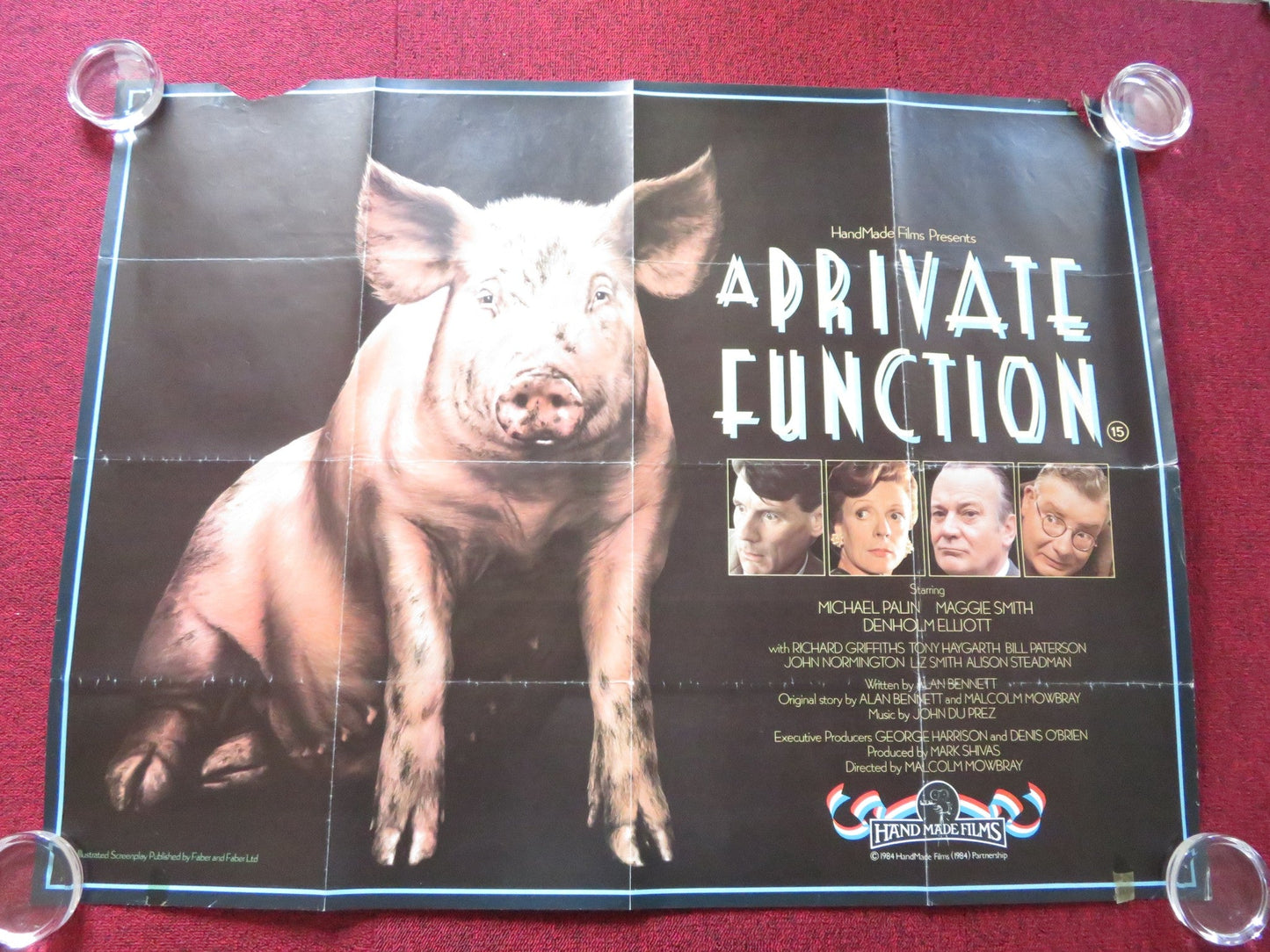 A PRIVATE FUNCTION UK QUAD ROLLED POSTER MICHAEL PALIN MAGGIE SMITH 1984 Rendezvous Cinema Movie posters